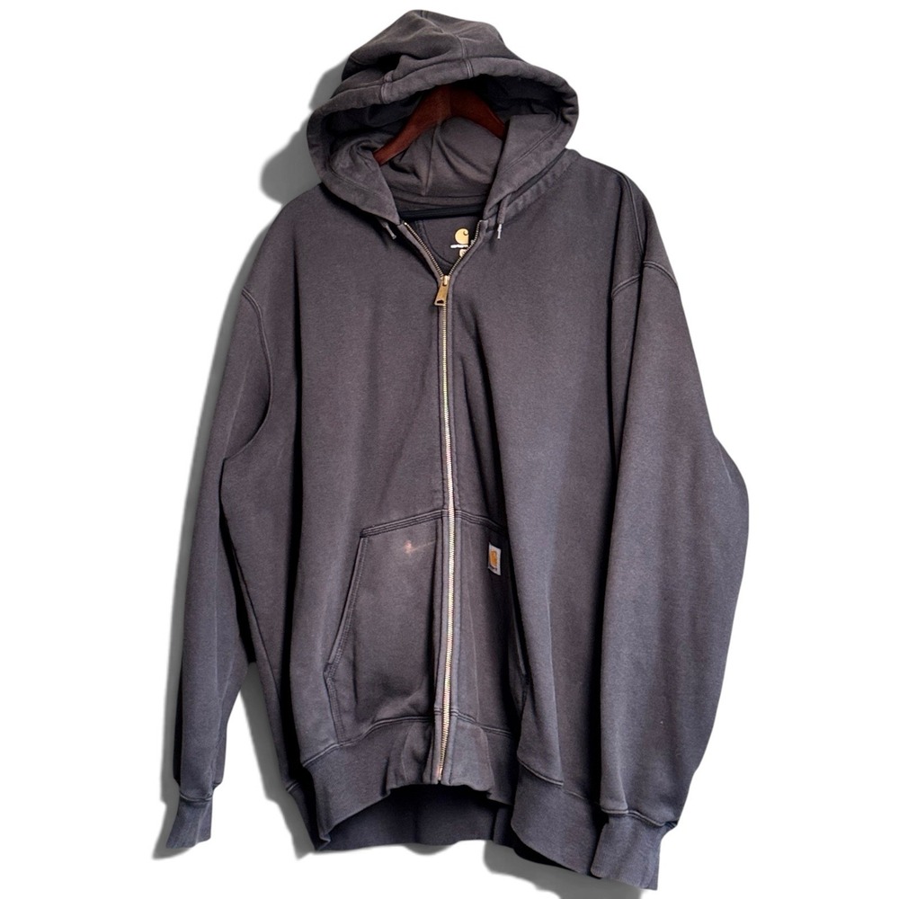 Carhartt Rain Defender Hoodie 2XL Black Heavyweight Full Zip Workwear